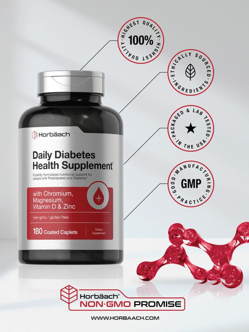 Diabetes Support Supplement | 180 Tablet | Vegetarian | by Horbaach