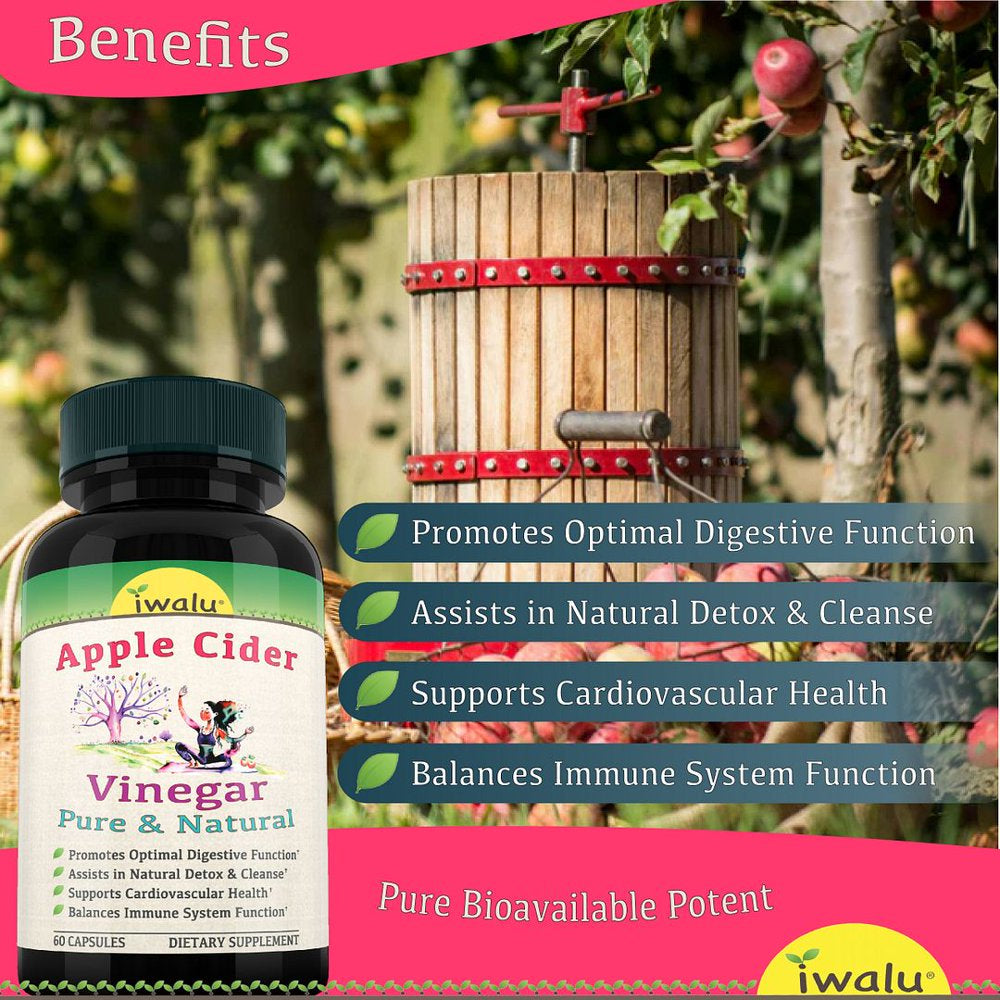 Apple Cider Vinegar Capsules with the Mother - Bloating Relief for Women, Men, Colon Cleanser Detox for Weight Control Supplement, ACV Pills for Healthy PH Balance, Keto Diet Digestion Aid 60 Capsules