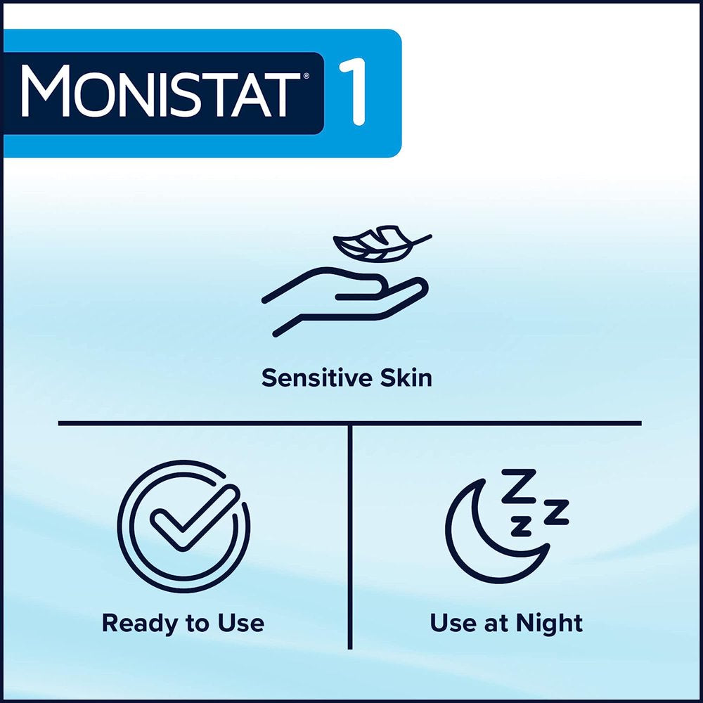 Monistat 1-Simple Therapy-Vaginal Antifungal 1-Day Treatment 0.16-Ounce Prefilled Applicator, Ready to Use