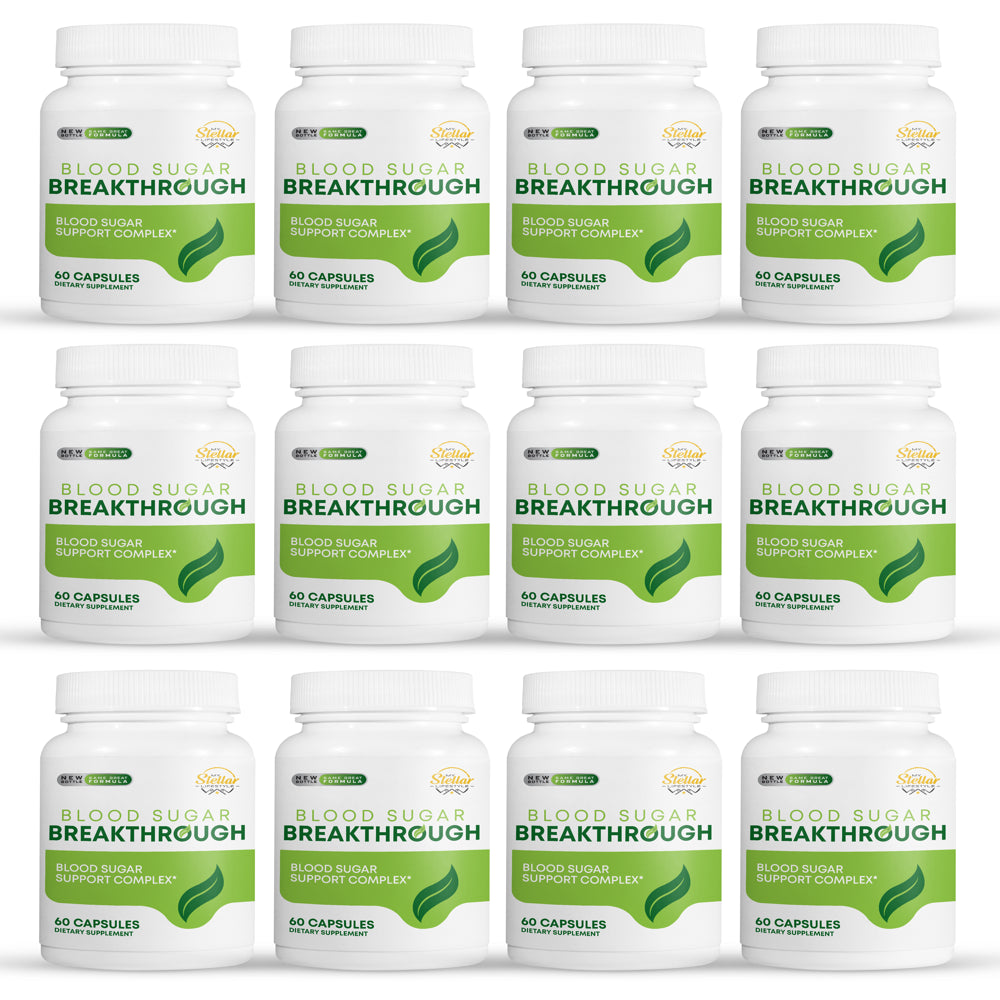 12 Pack Blood Sugar Breakthrough, Blood Sugar Support-60 Capsules X12