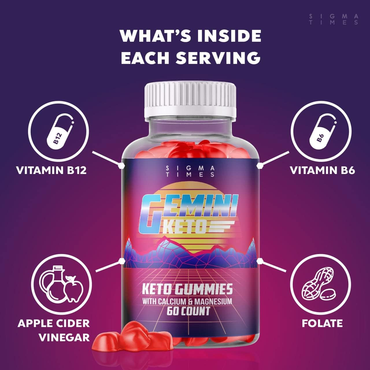 (3 Pack) Gemini Ketosis Gummies, Gemini Ketosis, Ketosis Gummies, Gemini Ketosis ACV Gummies, ACV Ketosis Gummies (180 Gummies)