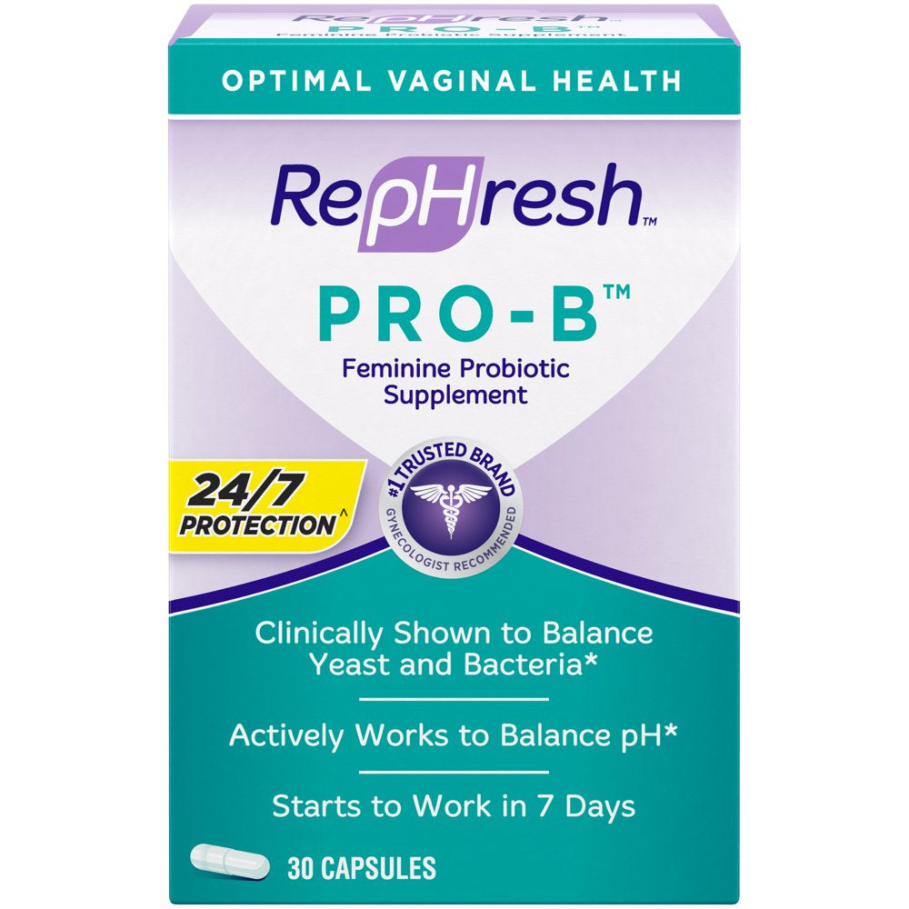 Rephresh Pro B Probiotic 24/7 Protection Feminine Supplement Capsules 30 Ct (Twin Pack)
