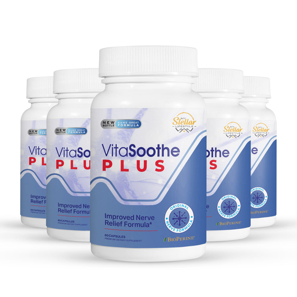 5 Pack Vita Soothe plus Nerve Relief Formula-60 Capsules X5