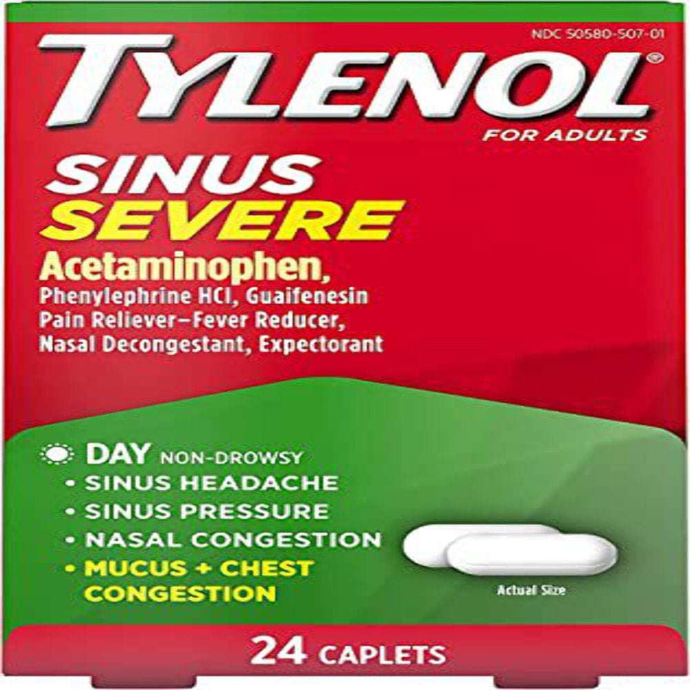 Tylenol Sinus + Headache Non-Drowsy Daytime Caplets, 24 Ct