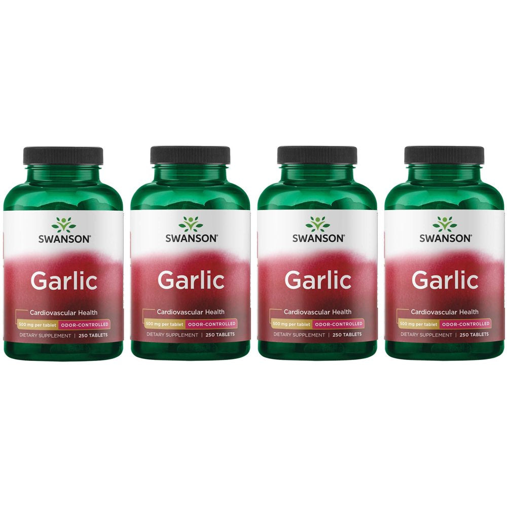 Swanson Garlic - Odor-Controlled 500 Mg 250 Tabs 4 Pack