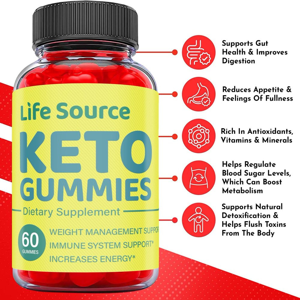 (3 Pack) Life Source Keto ACV Gummies - Supplement for Weight Loss - Energy & Focus Boosting Dietary Supplements for Weight Management & Metabolism - Fat Burn - 180 Gummies