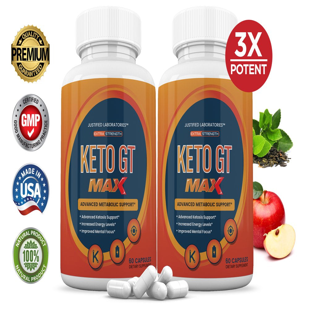 (2 Pack) Keto GT 1200 MG Ketogenic Pills Supplement Includes Gobhb Exogenous Ketones 120 Capsules