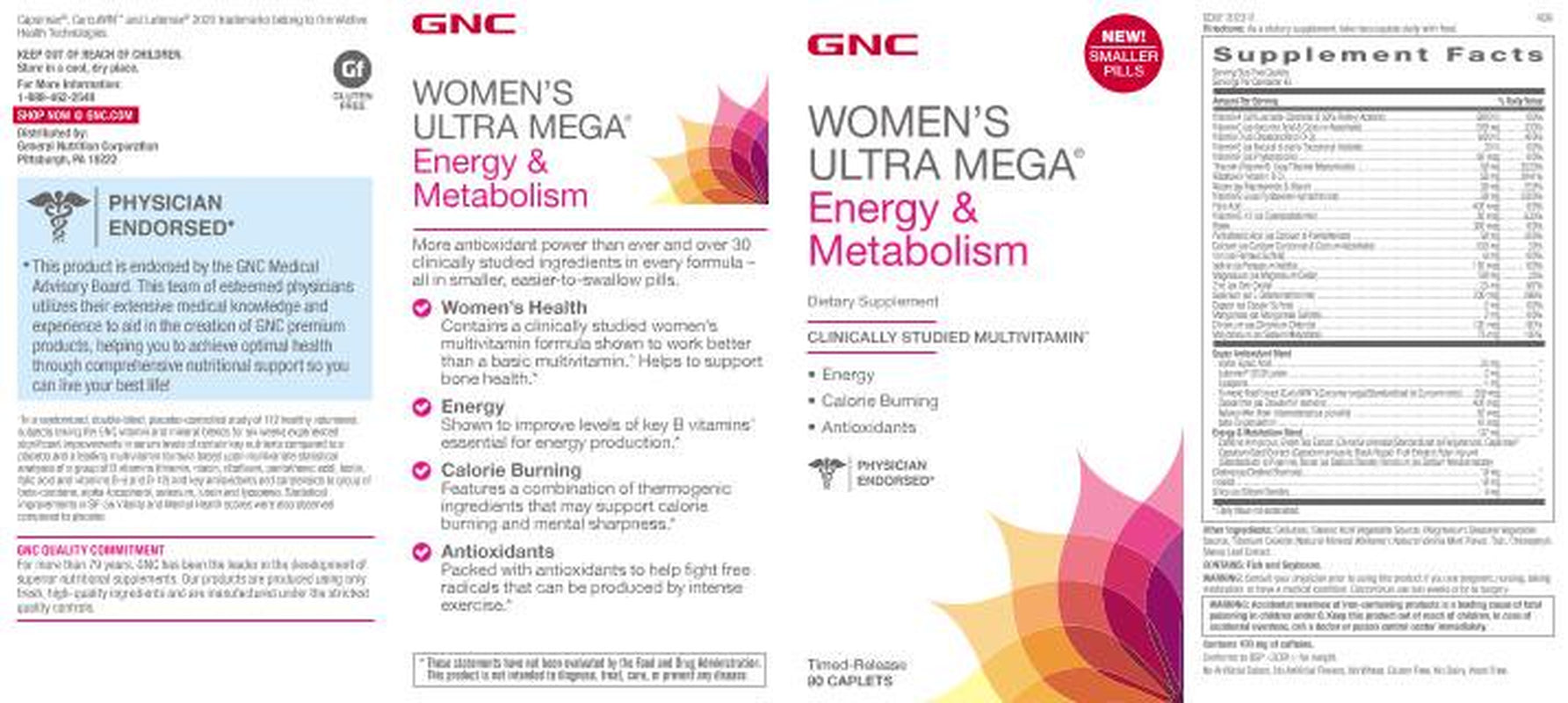 GNC Women'S Ultra Mega Energy and Metabolism Multivitamin, Time Release Capsules, 90 Ct