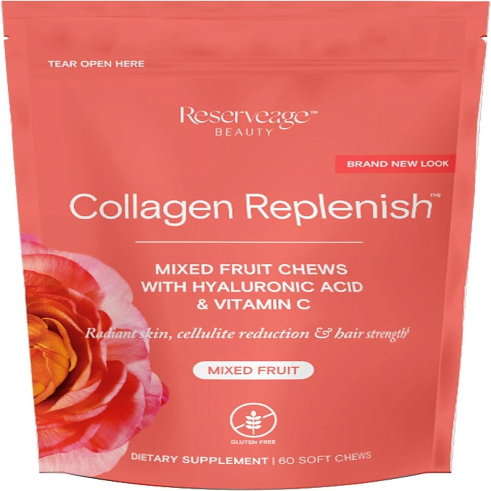 Reserveage, Collagen Replenish Chews, Skin and Nail Supplement, Supports Collagen and Elastin Production, 60 Soft Chews (30 Servings)