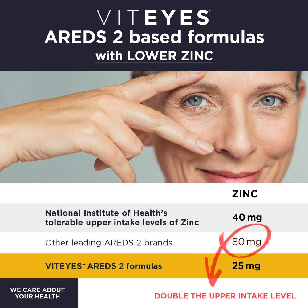 Viteyes Classic AREDS 2 Macular Health Formula Softgels, Eye Health Vitamin for Vision Protection, 180 Capsules, Classic Softgel 180 Count (Pack of 1)