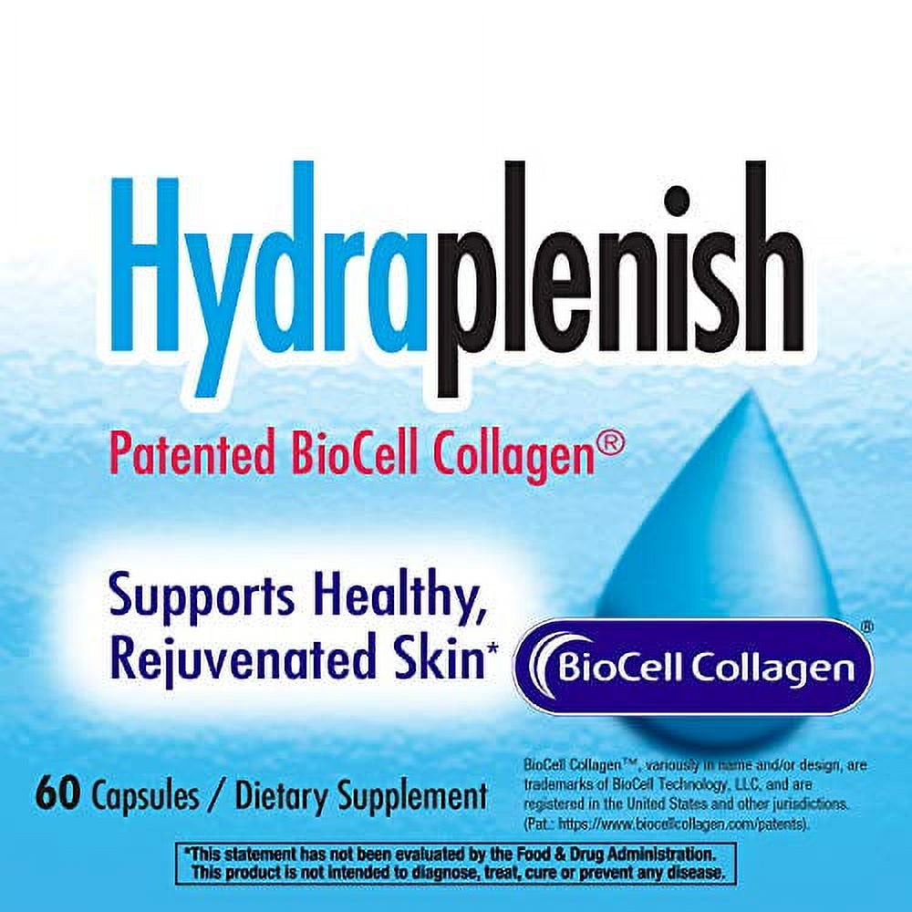 Natureâ€™S Way Hydraplenish, with Patented Biocell Collagen, Supports Healthy Skin, Promotes Skin Collagen, Promotes Skin Elasticity, 60 Capsules