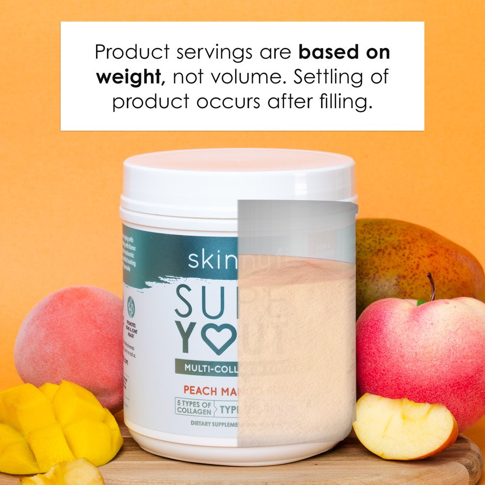 Skinnyfit Peach Mango Super Youth Collagen Powder Dietary Supplement, 28 Servings