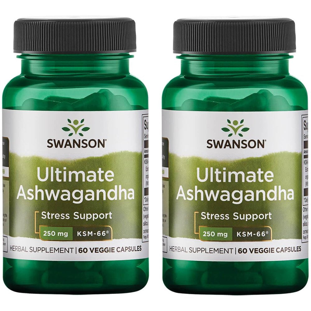 Swanson Ultimate Ashwagandha - Ksm-66 250 Mg 60 Veg Caps 2 Pack