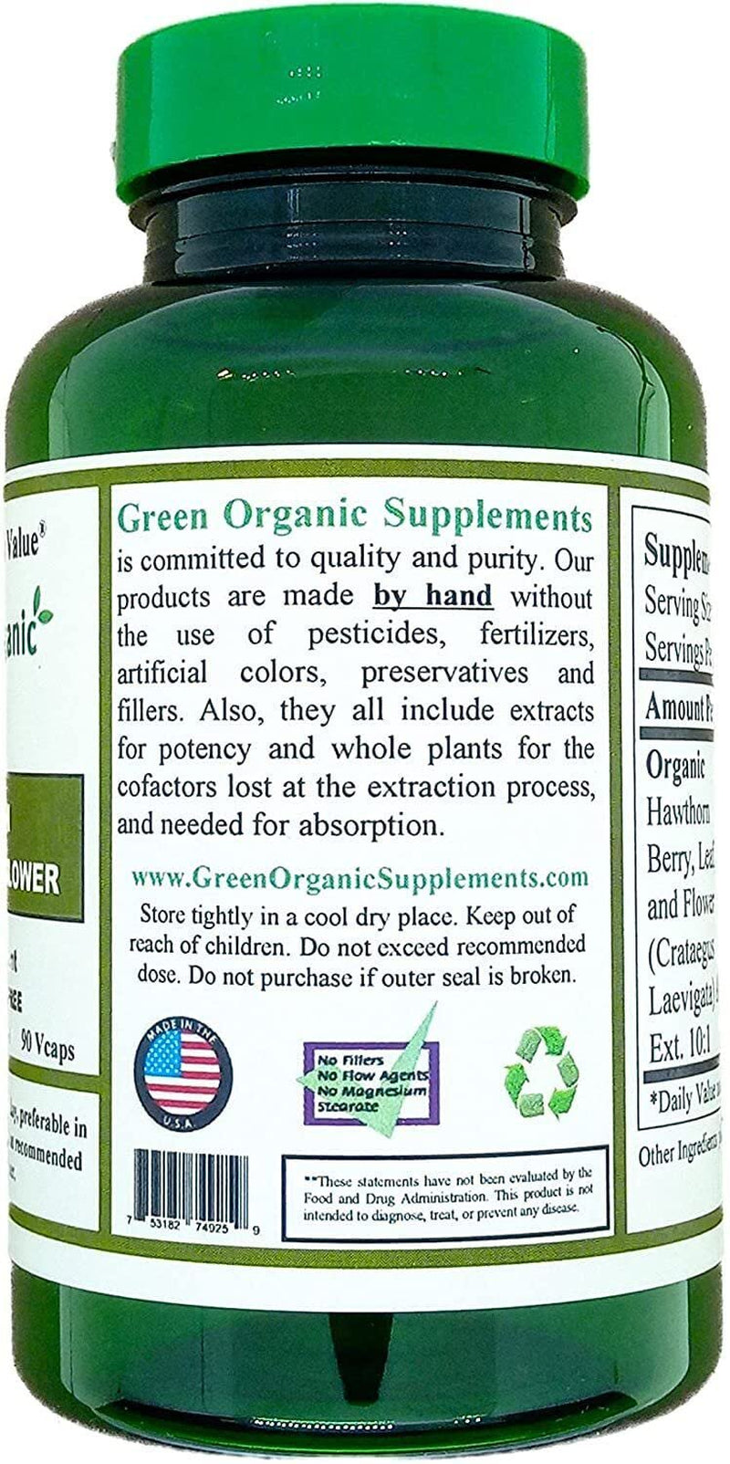 Yarrow Flower, 90 Vcaps, Non-Gmo, Gluten-Free, Green Organic Supplements (Single)