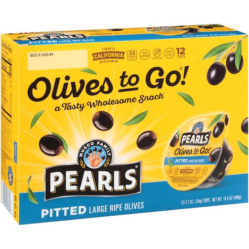 (Price/Case)Pearls Olives to Go Black Ripe Olive Cups, 1.2 Ounces, 8 per Case