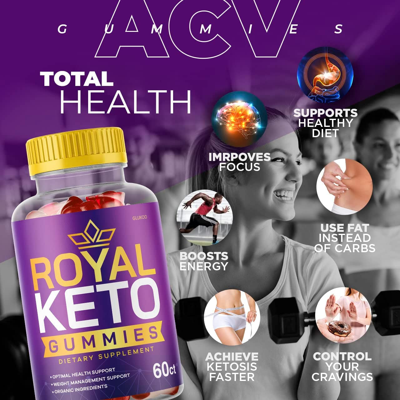 (5 Pack) Royal Keto ACV Gummies - New Advance Formula Royalketo Apple Cider Vinegar Gummys, Advanced Royalgummies Max for Health, Royalgummys, Gummy S For150 Days