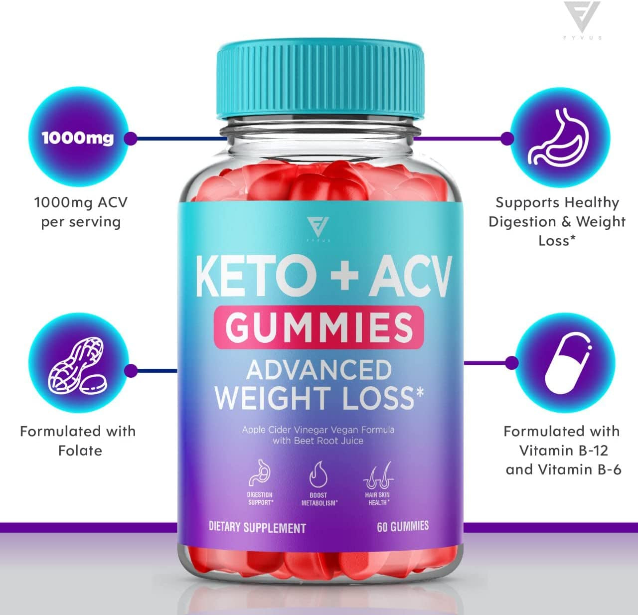 (5 Pack) Keto ACV Gummies Advanced Weight Loss Diet Appitight, Keto+ Apple Cider Vinegar Gummies Fat Supplement Rapid Ketosis Acv+Keto Detox Cleanse Lose Belly That Works Fast (300 Gummies)