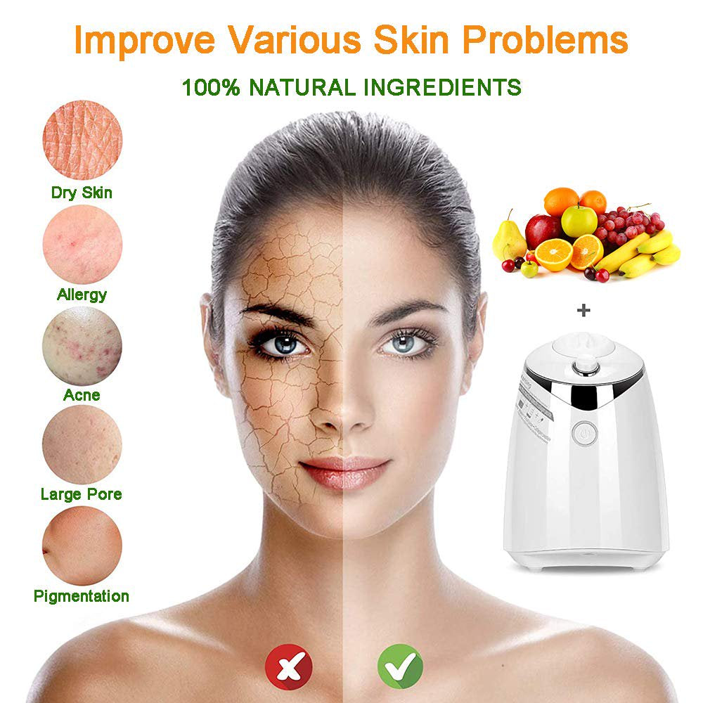 Face Mask Machine - Professional DIY Face Mask Maker Automatic Fruit Vegetable Facial Cream Beauty Kit for Removal Wrinkle anti Aging Skin Care, Including 32 Counts Collagen Pills