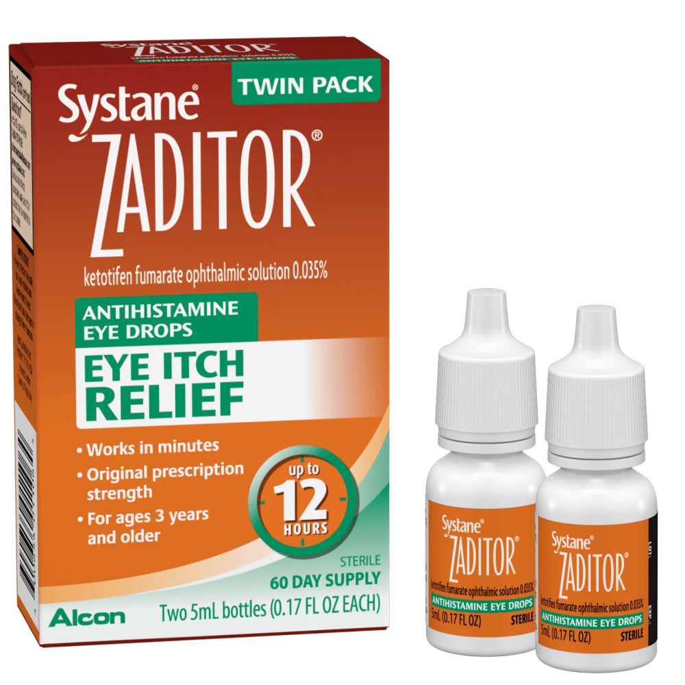 ZADITOR Antihistamine Eye Drops, Allergy Symptom Relief, 5 Ml, Twin Pack