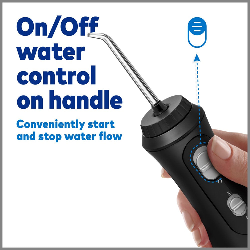 Waterpik Cordless plus Portable Water Flosser Oral Irrigator, Black