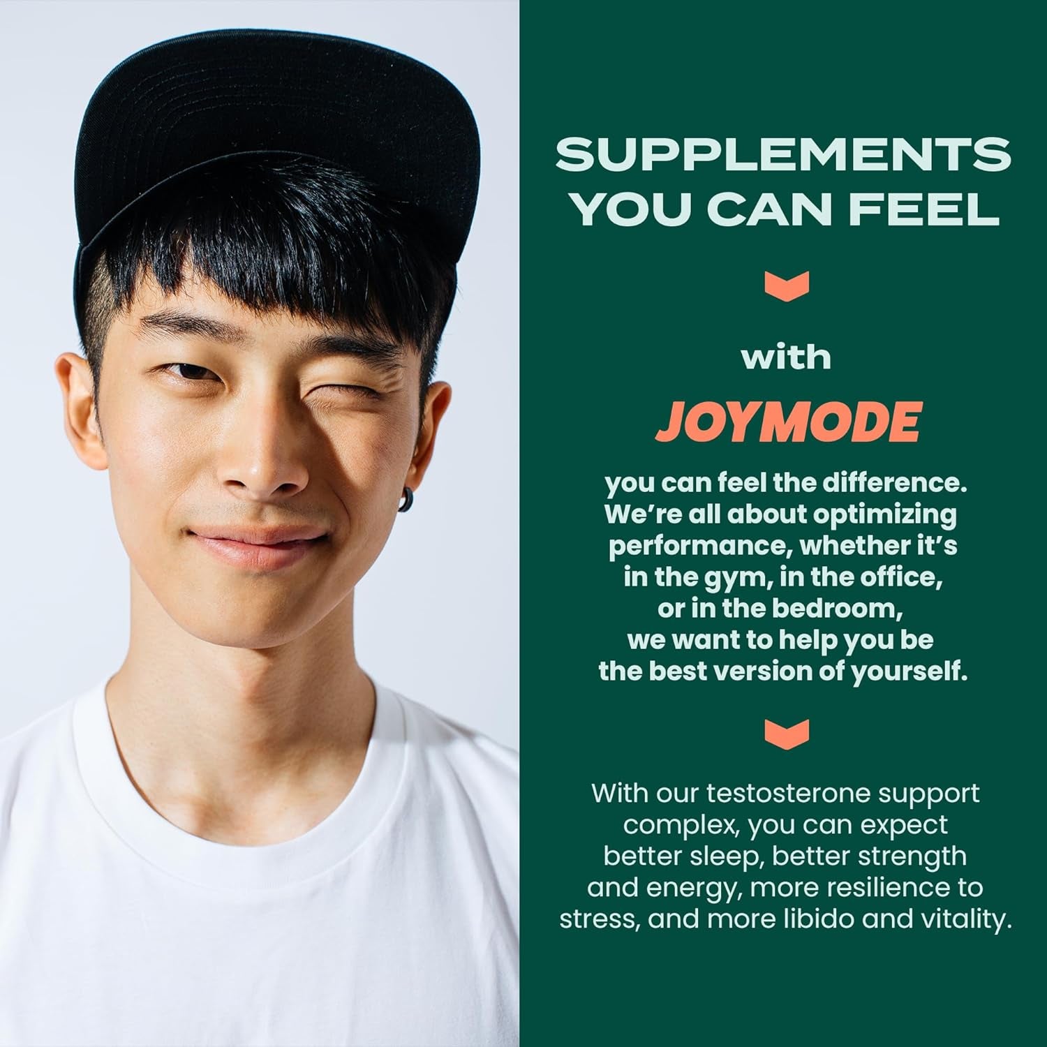 JOYMODE Testosterone Support Complex (90Ct) -Natural Supplement for Men W/Ashwagandha, DIM, Magnesium, Zinc & Boron