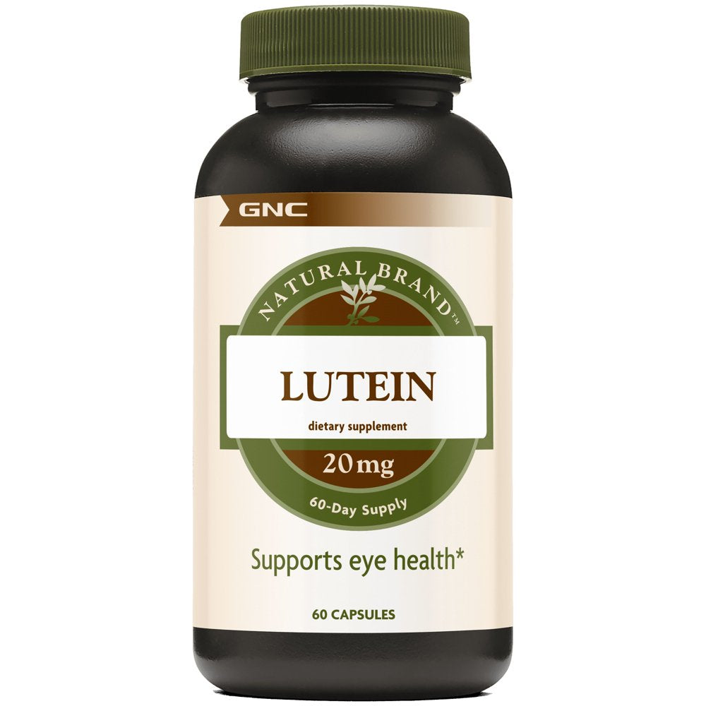 Gnc Natural Brand Lutein 20Mg, 60 Capsules, Supports Eye Health