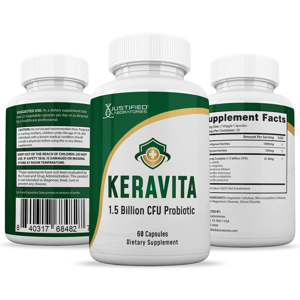 (5 Pack) Keravita 1.5 Billion CFU Probiotic Nail Support 300 Capsules