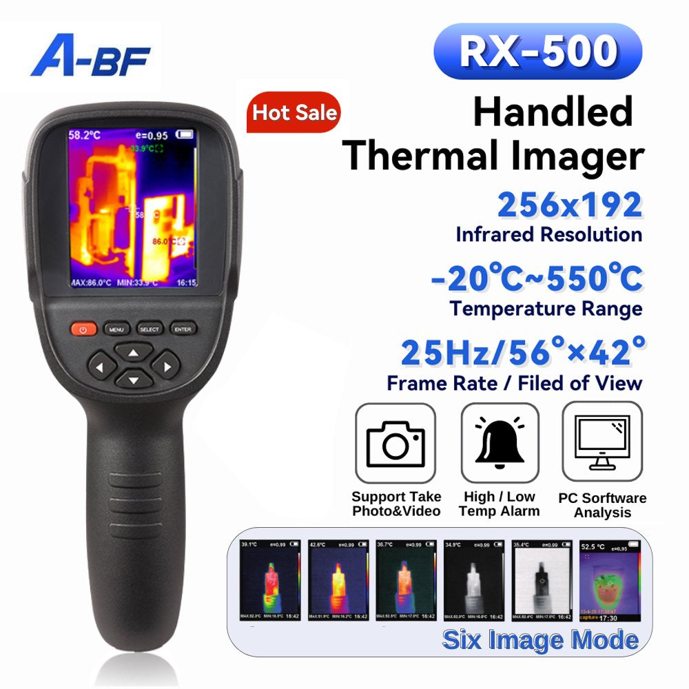 A-BF RX-500 & Hti Ht-H18+Infrared Thermal Imager Handheld Thermometer USB Thermal Imaging Camera Floor Pipe IR Tester