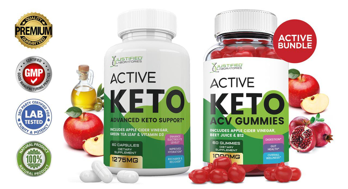 Active Keto ACV Gummies 1000Mg & Keto ACV Pills 1275MG Bundle