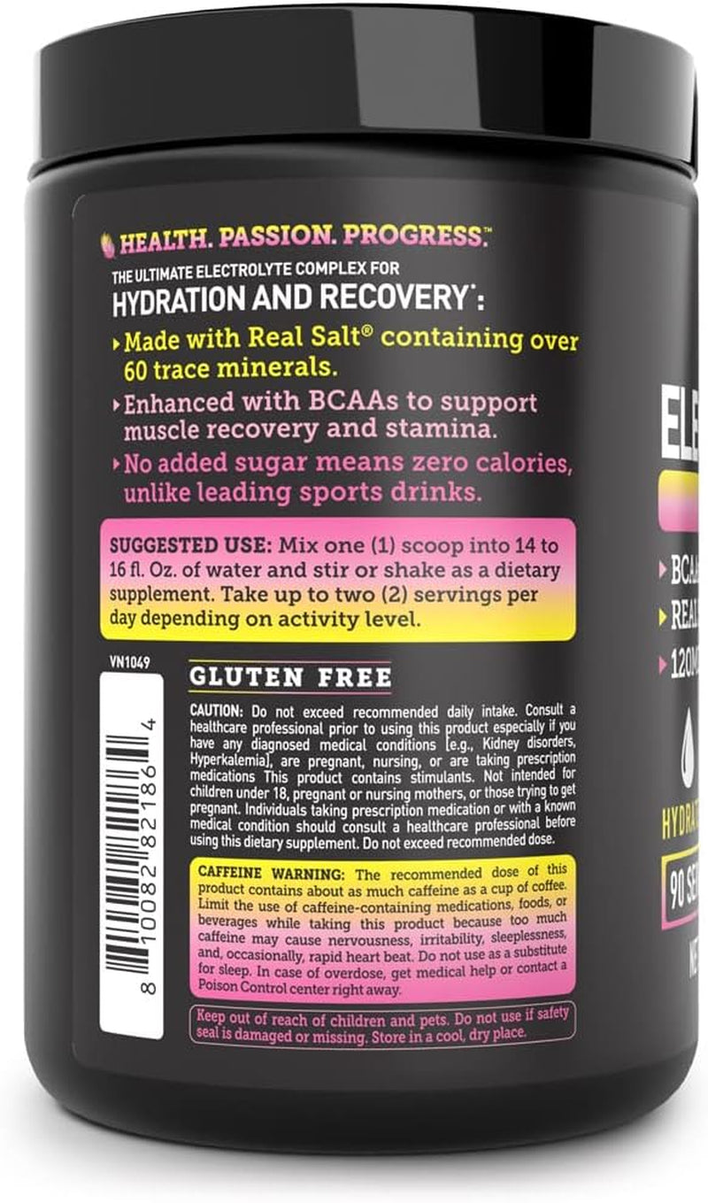 Véla Electrolyte Powder Recovery Drink + Energy (90 Servings | Lemon Berry) W Real Salt +Bcaas Sugar Free Electrolyte Supplement W Potassium Zinc & Magnesium for Hydration - Keto Electrolytes