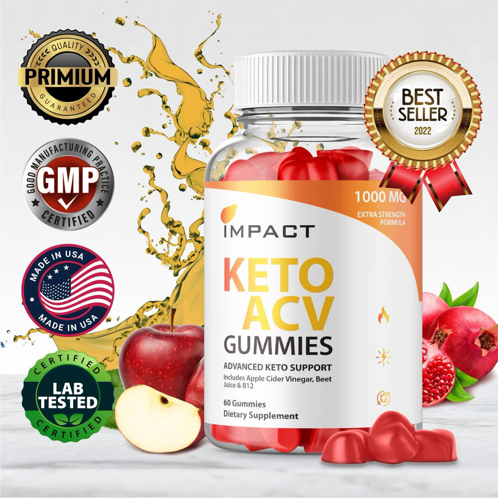 (5 Pack) Impact Keto ACV Gummies Advanced - Official Formula, Vegan Impact Keto plus ACV Gummies (300 Count)