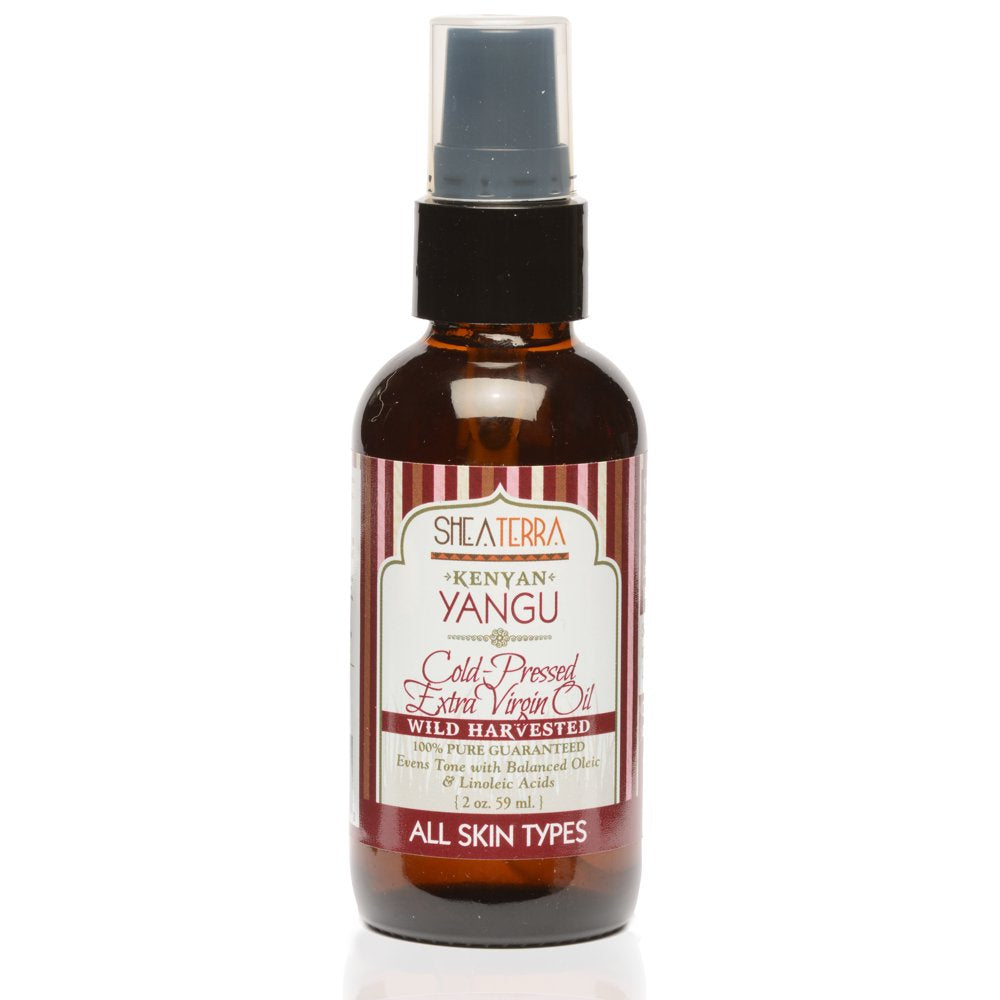 Shea Terra Yangu Cold-Pressed Extra Virgin Oil |All Natural & Organic Oil Rich in Anti-Aging Antioxidants & Essential Fatty Acids for Firm & Glowing Skin ? 2 Oz