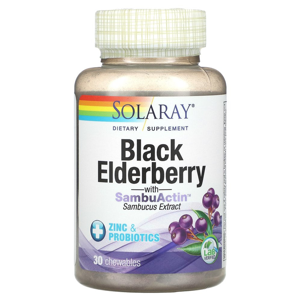Solaray - Black Elderberry with Sambuactin Sambucus Extract - 30 Chewable Tablets