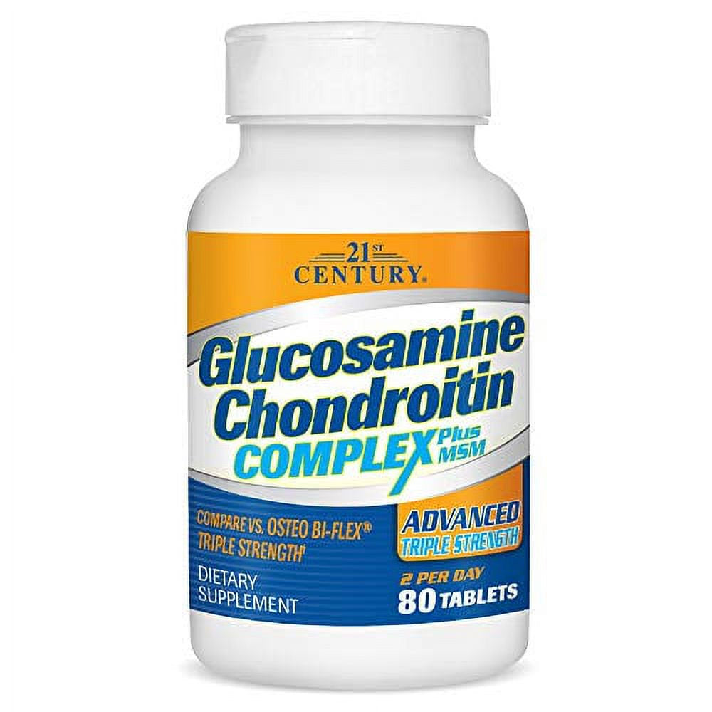 21St Century Glucosamine Chondroitin Complex plus Msm, Advanced Triple Strength, 80 Tablets, 6 Pack