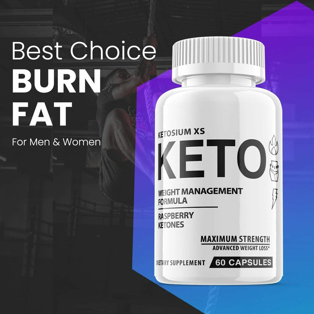 (2 Pack) Ketosium XS Keto - Supplement for Weight Loss - Energy & Focus Boosting Dietary Supplements for Weight Management & Metabolism - Advanced Fat Burn Raspberry Ketones Pills - 120 Capsules