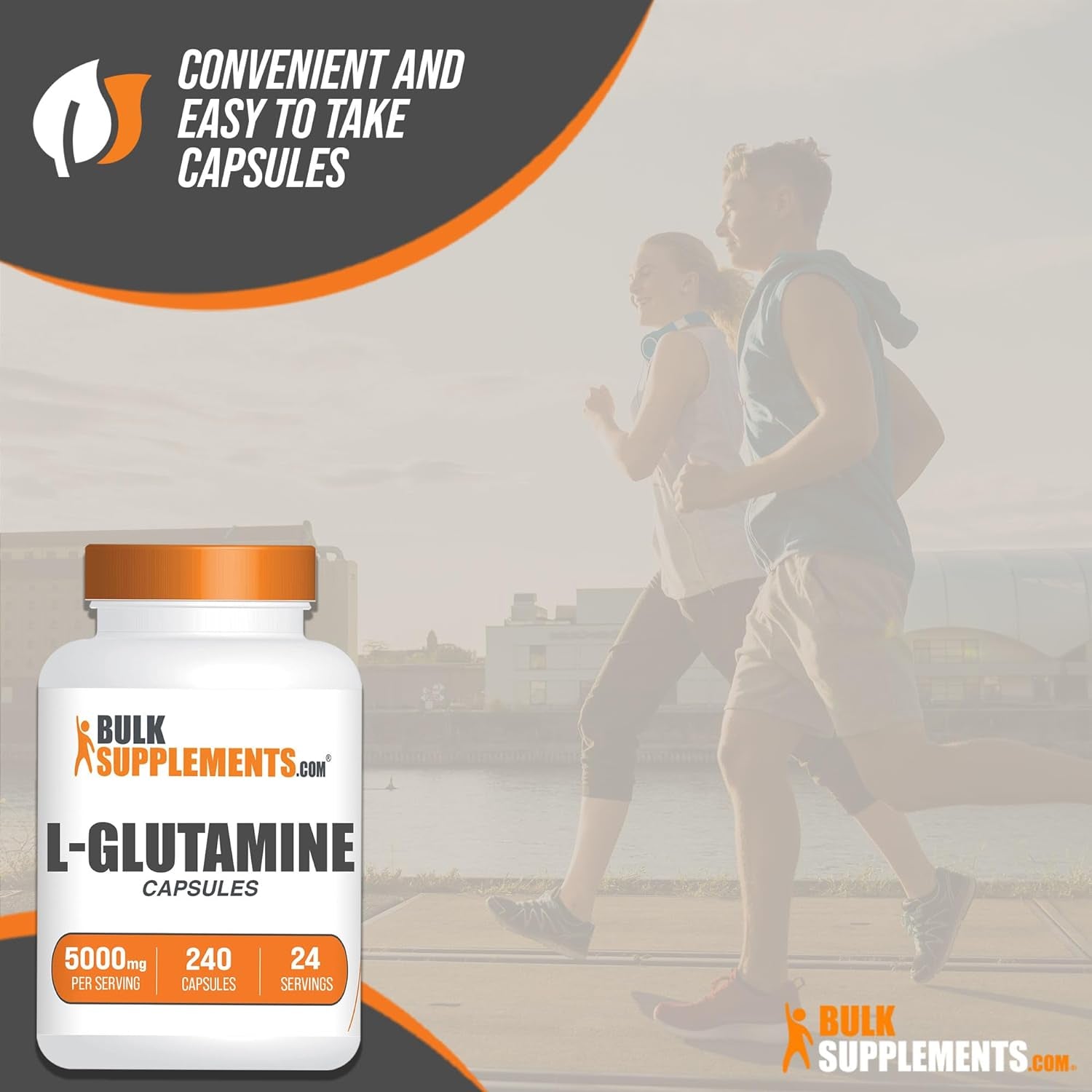 BULKSUPPLEMENTS.COM L-Glutamine Capsules - Glutamine Supplement, L Glutamine 5000Mg, L Glutamine Pills - Gut Health & Recovery, Gluten Free, 10 Capsules per Serving, 240 Capsules