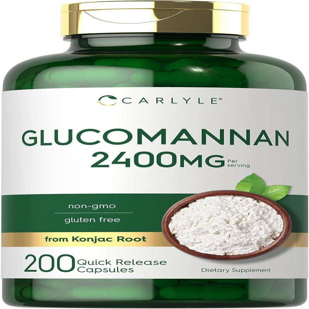 Glucomannan Capsules 2400Mg | 200 Count | Soluble Fiber Pills | by Carlyle