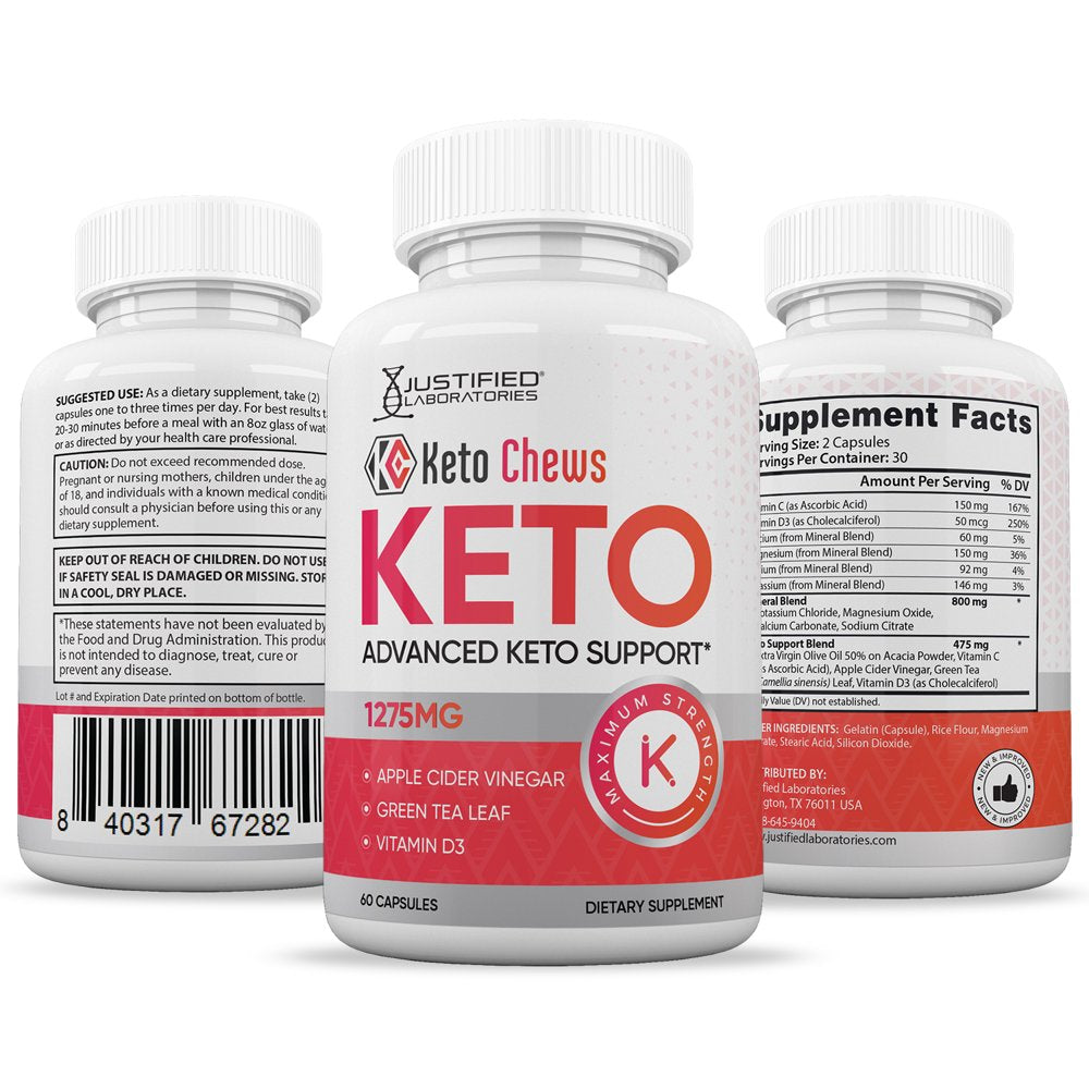 (5 Pack) Keto Chews Keto ACV Pills 1275Mg Alternative to Gummies Dietary Supplement 300 Capsules