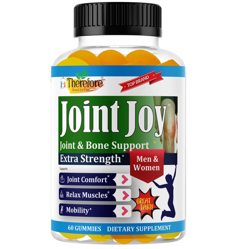 Joint Support Supplement with Glucosamine, Joint Health Gummy Vitamins for Men & Women 60 Gummies by Therefore