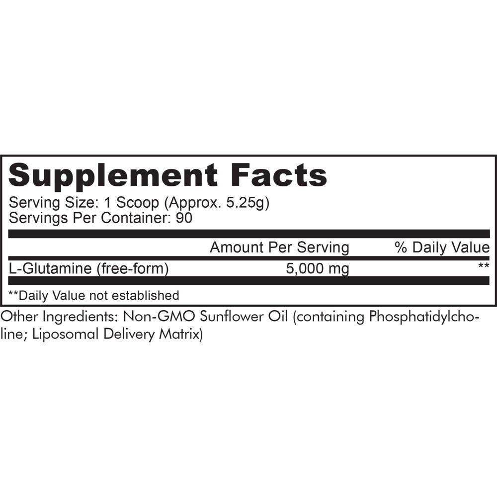 Codeage Liposomal L-Glutamine Powder 5000Mg, Free-Form Amino Acid, Performance Muscles Support, 1Lb