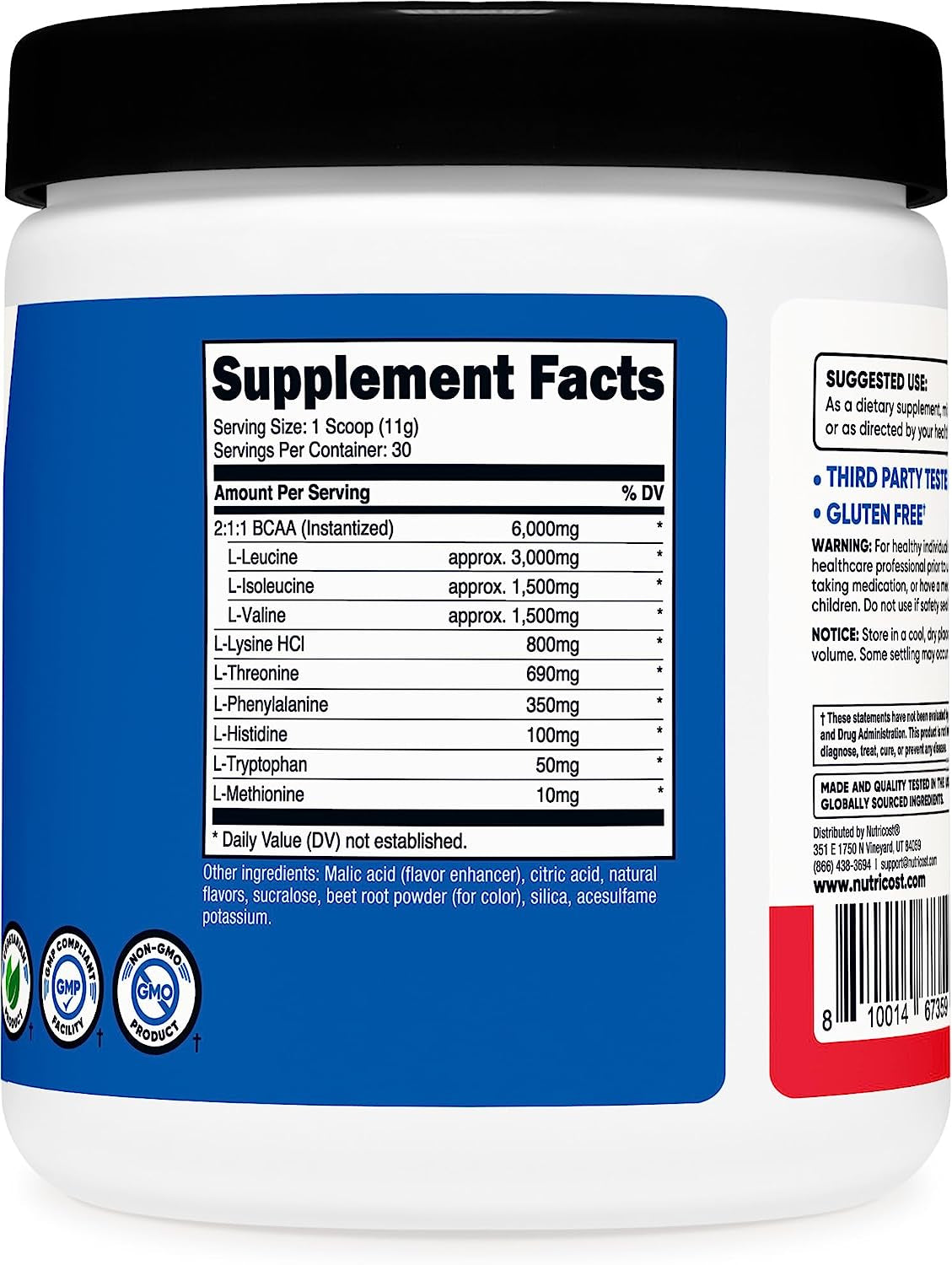 Nutricost EAA Powder 30 Servings (Fruit Punch) - Essential Amino Acids - Non-Gmo, Gluten Free, Vegetarian Friendly