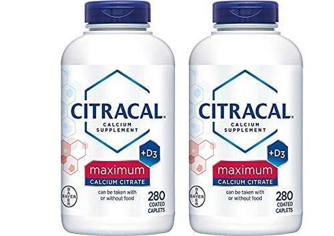 Citracal - Calcium Citrate with Vitamin D3 - 2 Bottles, 280 Caplets Each