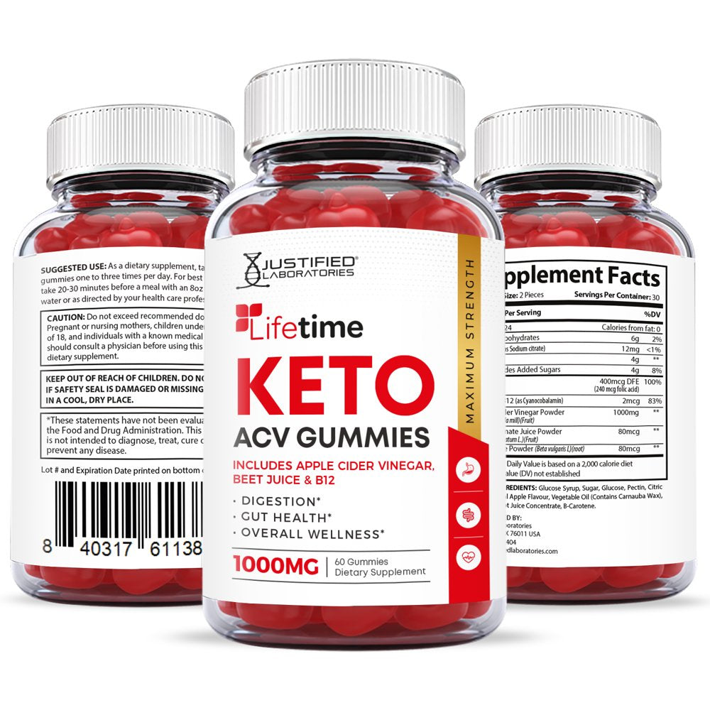 (10 Pack) Lifetime Keto ACV Gummies 1000MG Dietary Supplement 600 Gummys