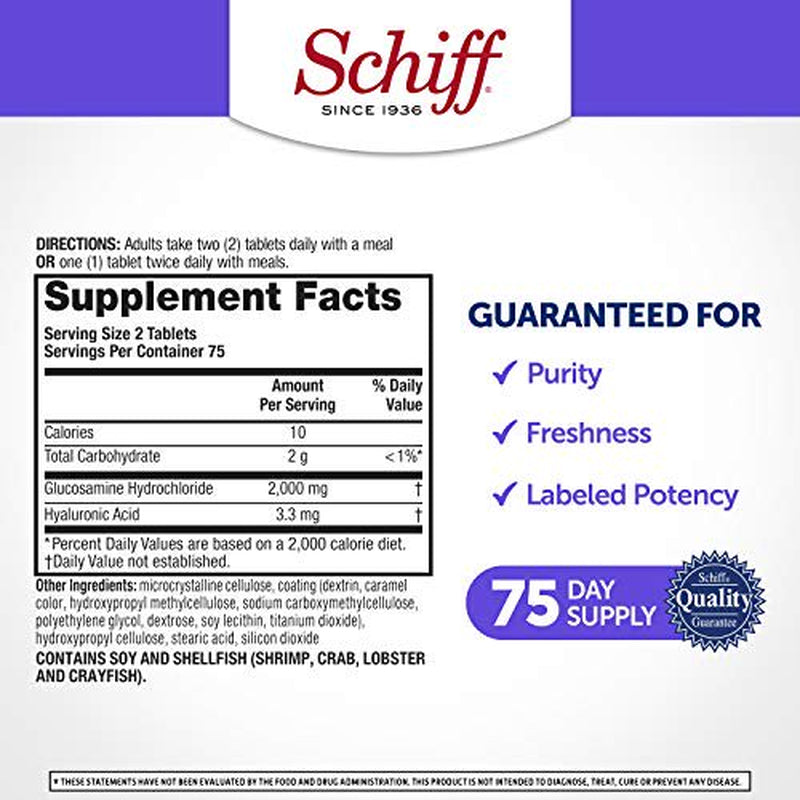 Schiff Glucosamine 2000Mg with Hyaluronic Acid (Pack of 3)