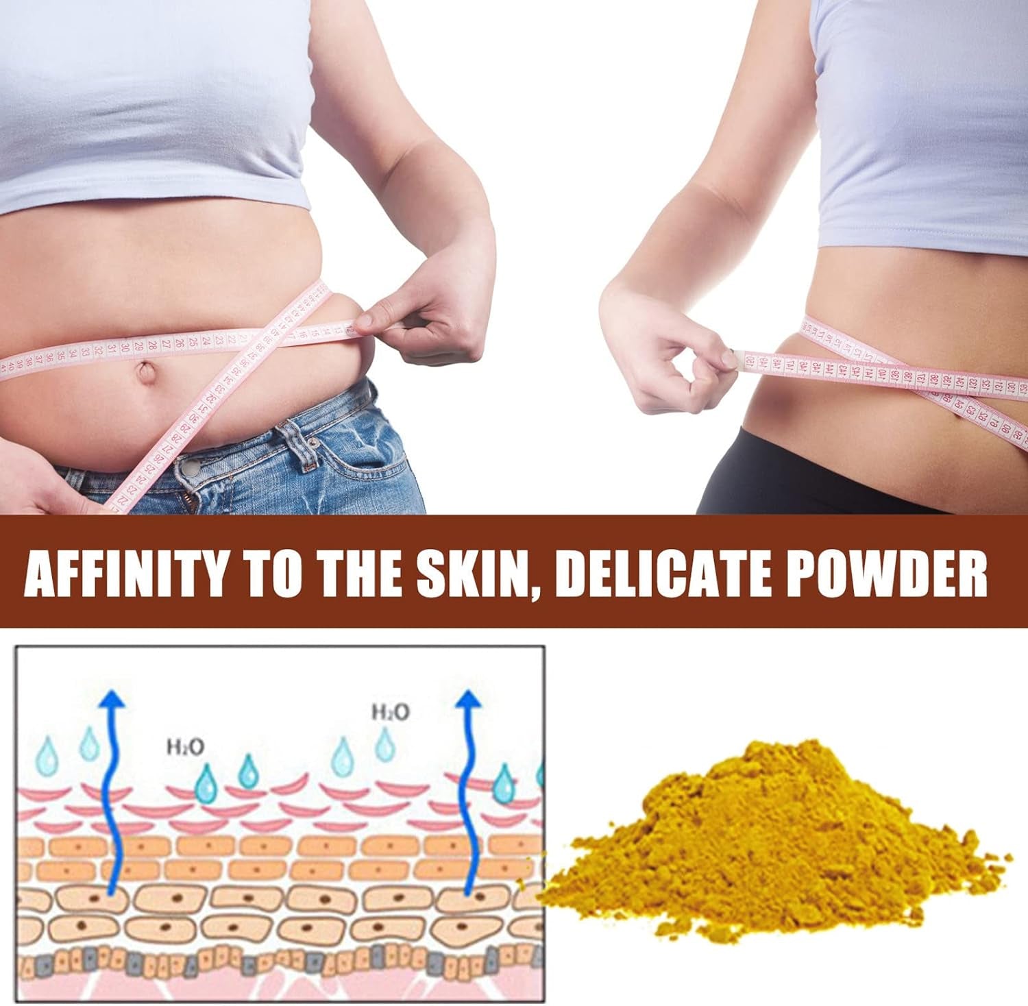 Zjchao Hot Ginger Compress Powder, Tummy and Thighs Tightening Lazy Shaping Belly and Powder Body Mask, for Belly Leg 30G