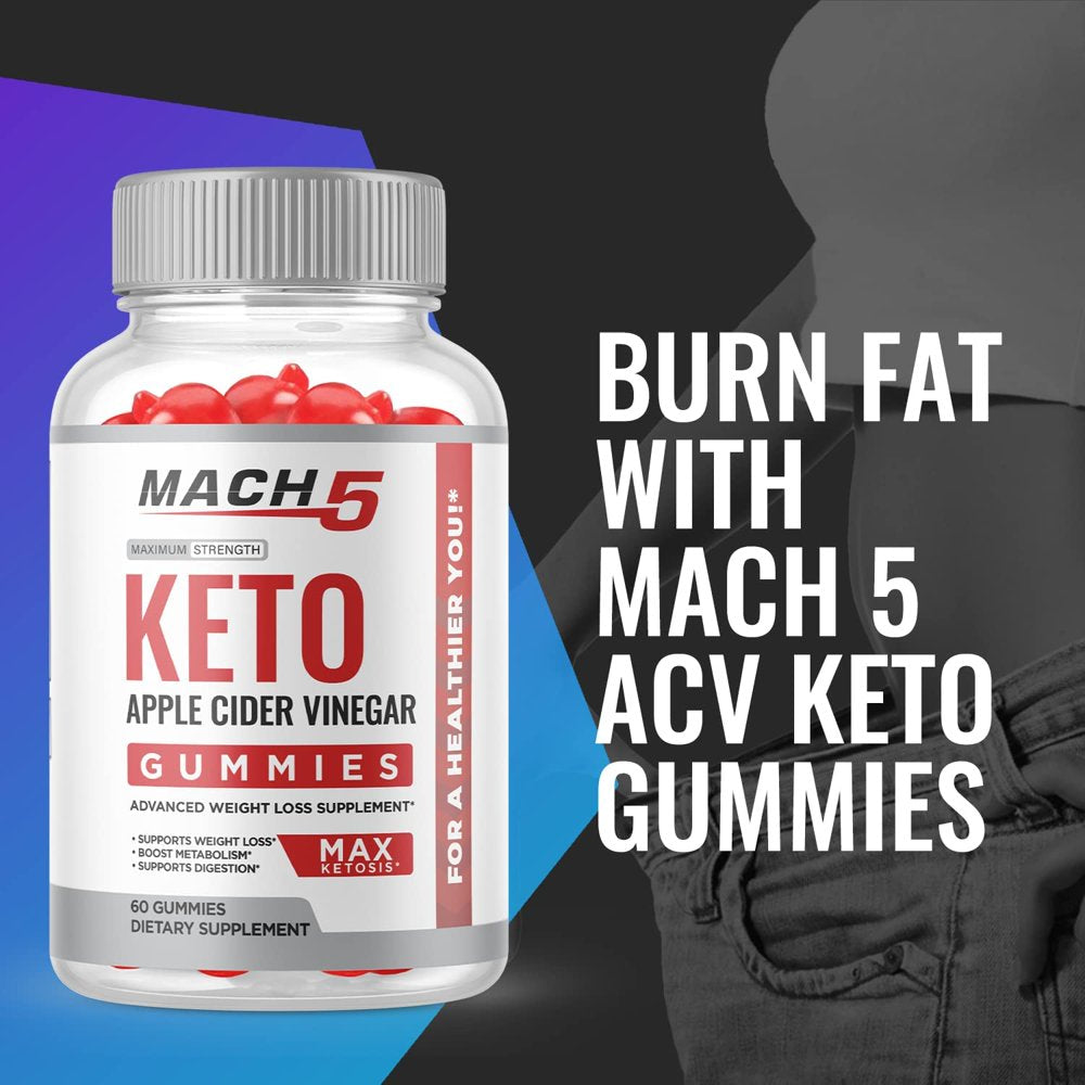 (3 Pack) Mach 5 Keto ACV Gummies - Supplement for Weight Loss - Energy & Focus Boosting Dietary Supplements for Weight Management & Metabolism - Fat Burn - 180 Gummies