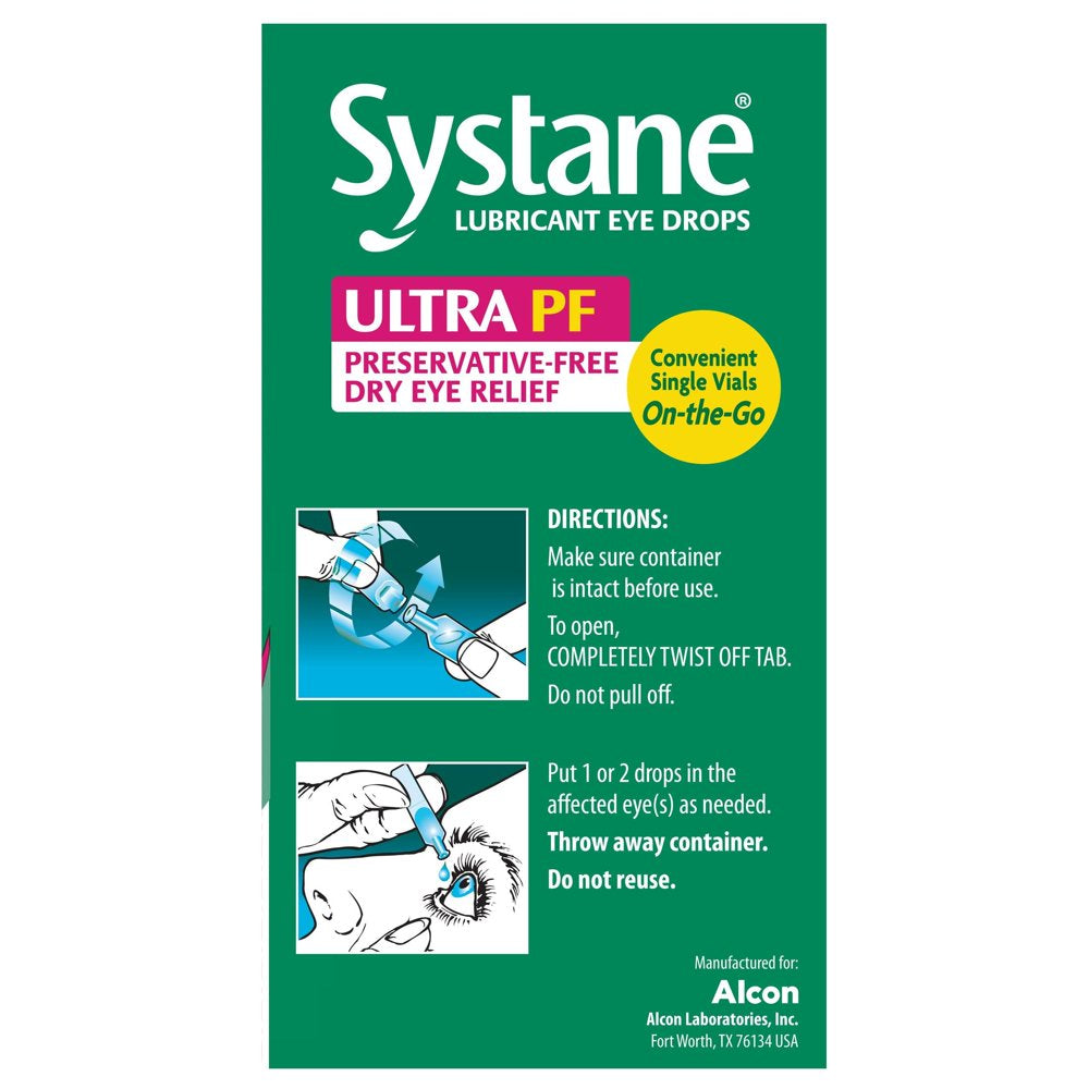 Systane Ultra Lubricant Single-Use Eye Drop Vials, 60 Count