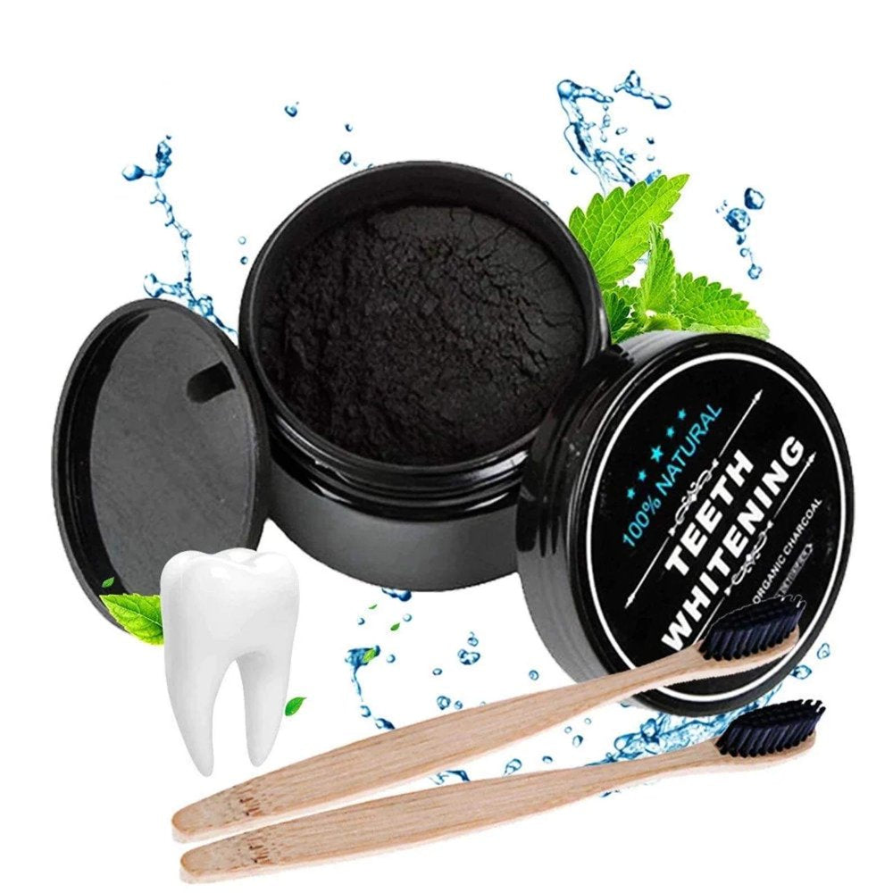 100% Organic Coconut Natural Teeth Whitening Charcoal Powder-Remove Stains