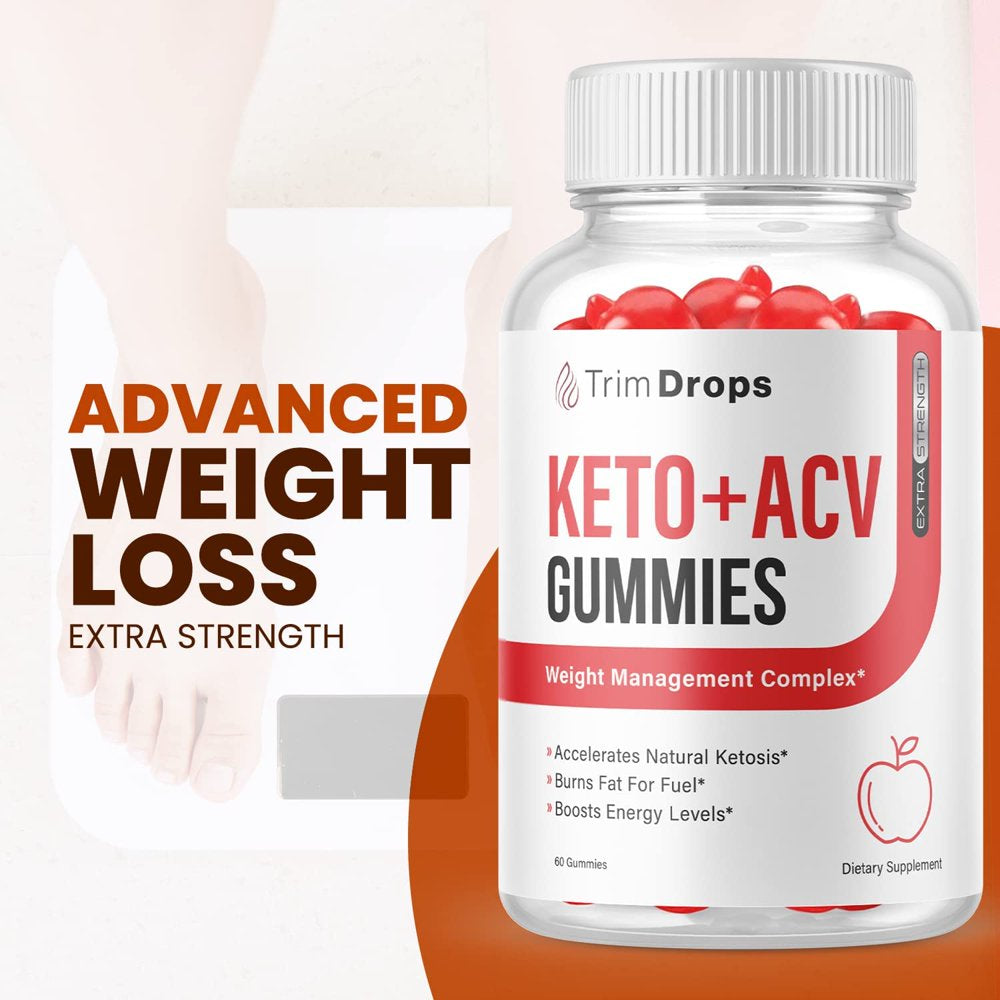 (3 Pack) Trim Drops Keto ACV Gummies - Supplement for Weight Loss - Energy & Focus Boosting Dietary Supplements for Weight Management & Metabolism - Fat Burn - 180 Gummies